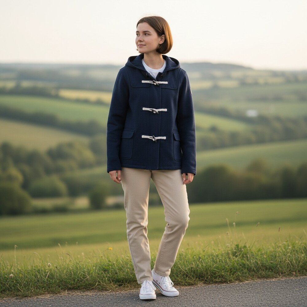 Women's TOMMY HILFIGER Navy Toggle Nautical Hoodie Sweatshirtâ | Size XL